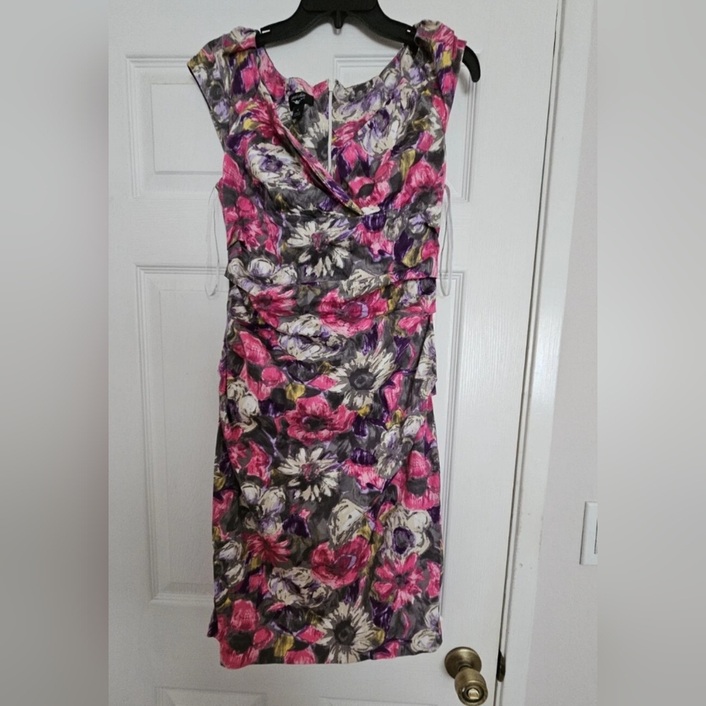 Suzi Chin Cotton Floral Midi Dress Size 4